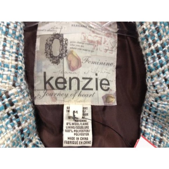 Kenzie Aqua/pink/yellow Tweed Floral Embroidered Coat/jacket 14 - Picture 7 of 7